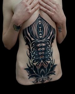 Chest piece tattoos by Manuel Zellkern